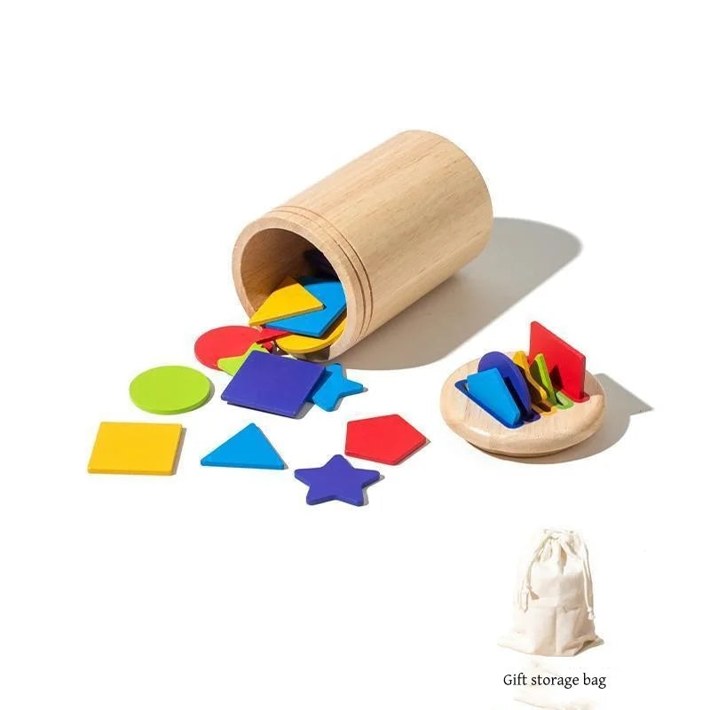Wooden Color Sorting Toy – Montessori Shape Matching Puzzle