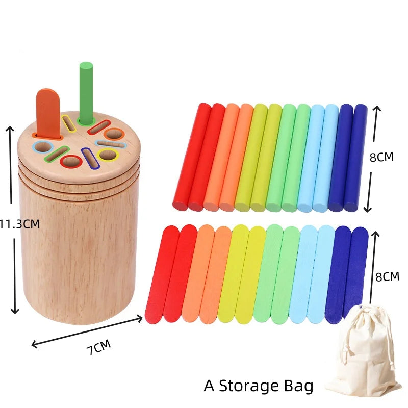 Wooden Color Sorting Toy – Montessori Shape Matching Puzzle