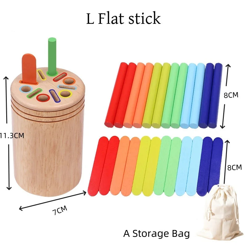 Wooden Color Sorting Toy – Montessori Shape Matching Puzzle