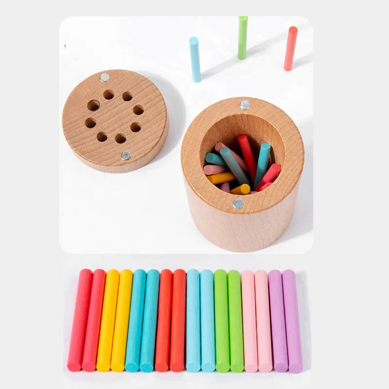 Wooden Color Sorting Toy – Montessori Shape Matching Puzzle