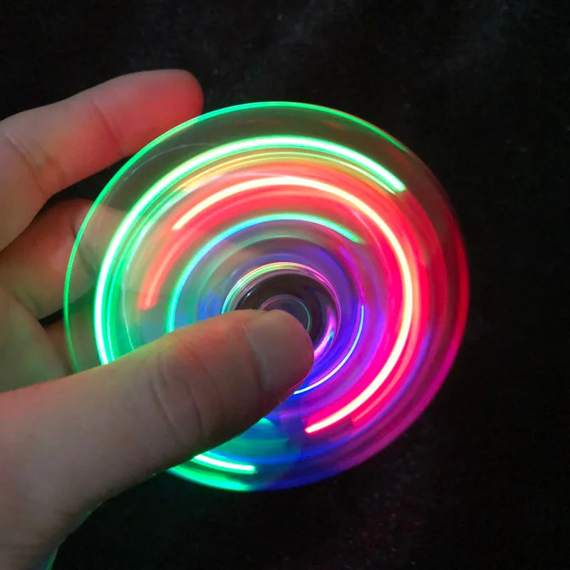 LED Fidget Spinner – Light Up Glow in the Dark Gyroscope Toy