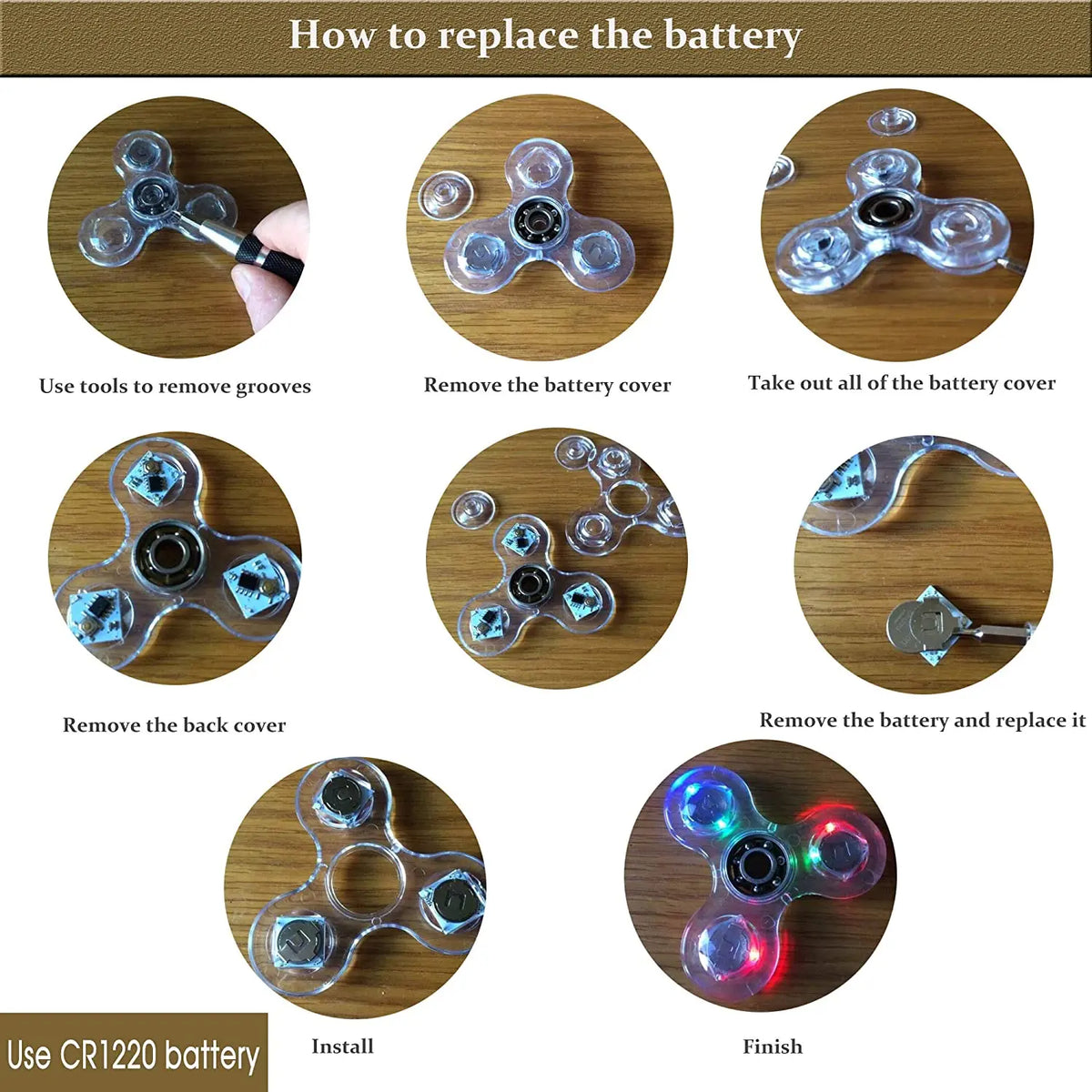 LED Fidget Spinner – Light Up Glow in the Dark Gyroscope Toy