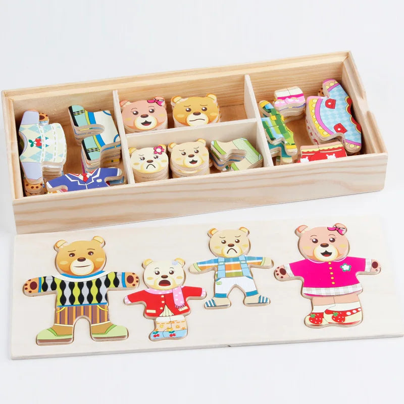 Wooden Dressing Puzzle – Animal Jigsaw Toy