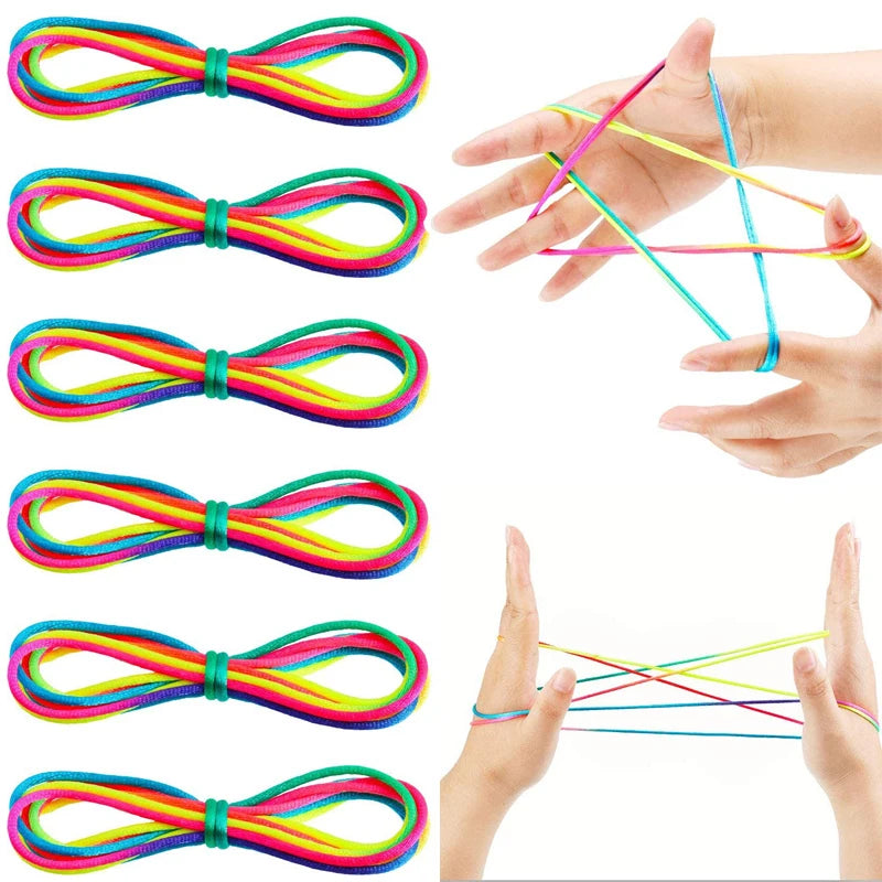 Rainbow String Finger Game – Rope Puzzle Toy for Creative Play