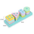 Wooden Shape Sorting Toy – Montessori Color Matching Puzzle