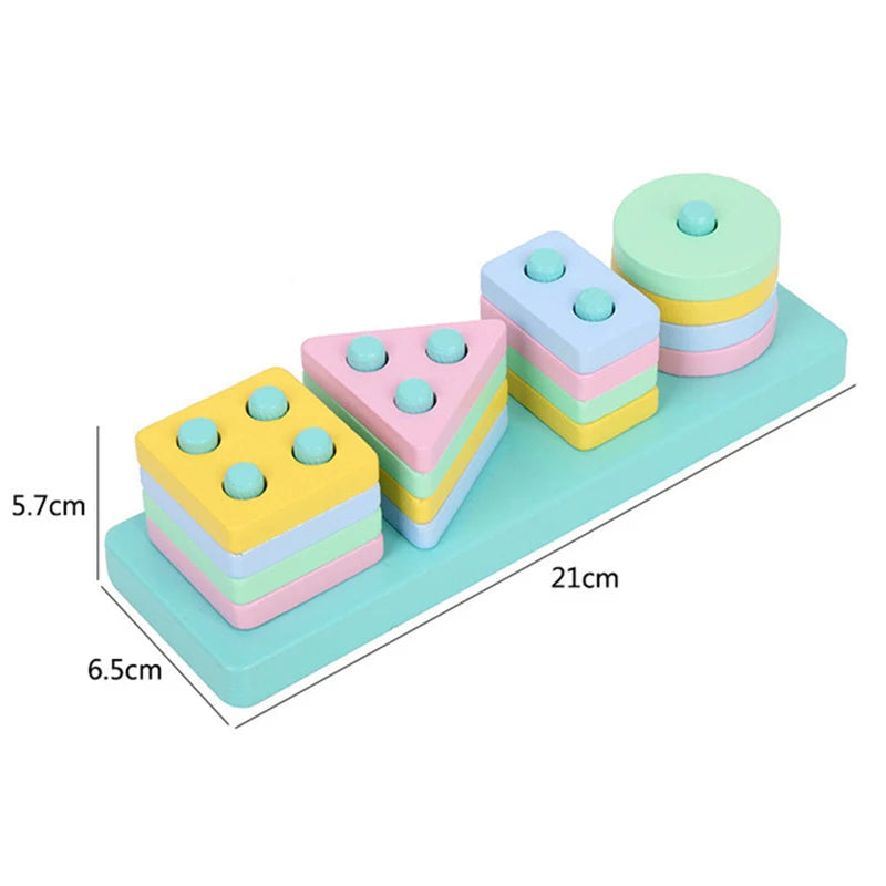 Wooden Shape Sorting Toy – Montessori Color Matching Puzzle