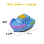 Bath Toy Swimming Water Toys Cartoon Soft Rubber Car Boat Plane Float Squeeze Sound Water Spray Kids Water Play Toys Gifts