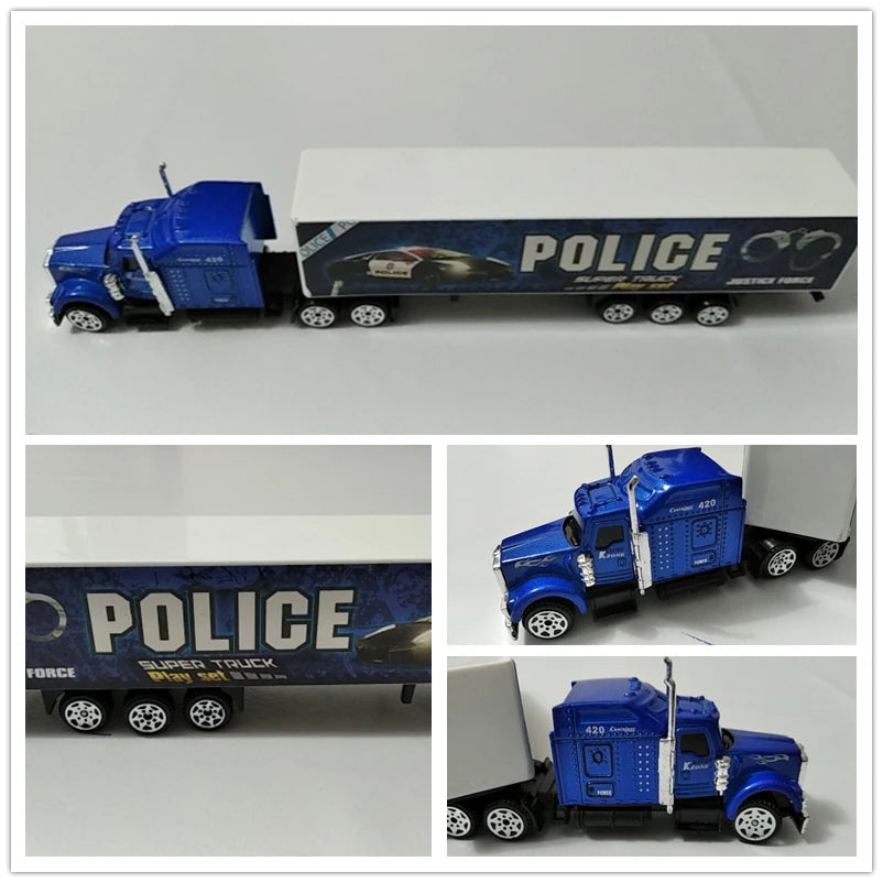 Diecast Container Truck 1:87 Alloy Vehicle Model Toy