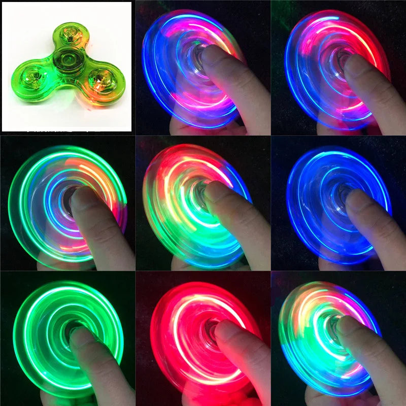 LED Fidget Spinner – Light Up Glow in the Dark Gyroscope Toy