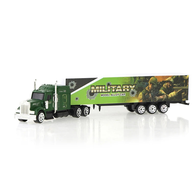 Diecast Container Truck 1:87 Alloy Vehicle Model Toy