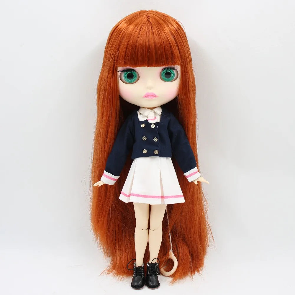 1/6 BJD Doll 30cm Red Brown Hair Jointed Body – Collectible Fashion Doll