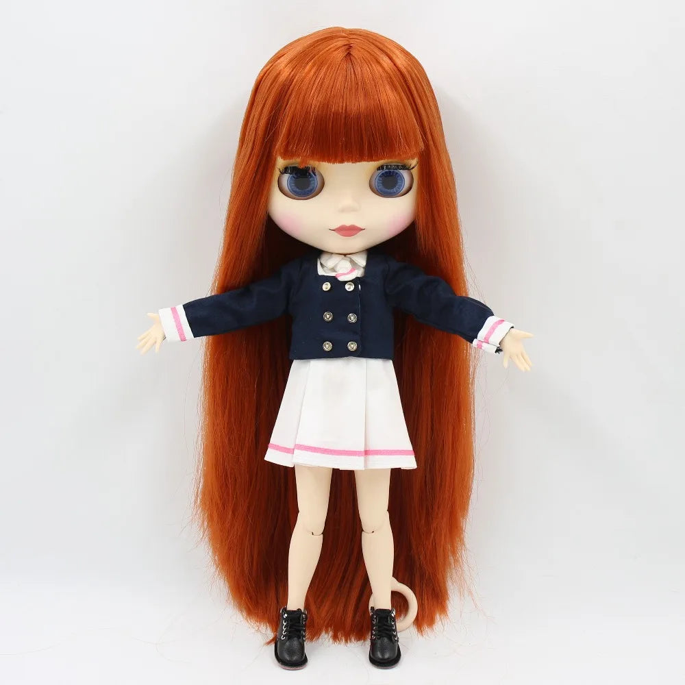 1/6 BJD Doll 30cm Red Brown Hair Jointed Body – Collectible Fashion Doll