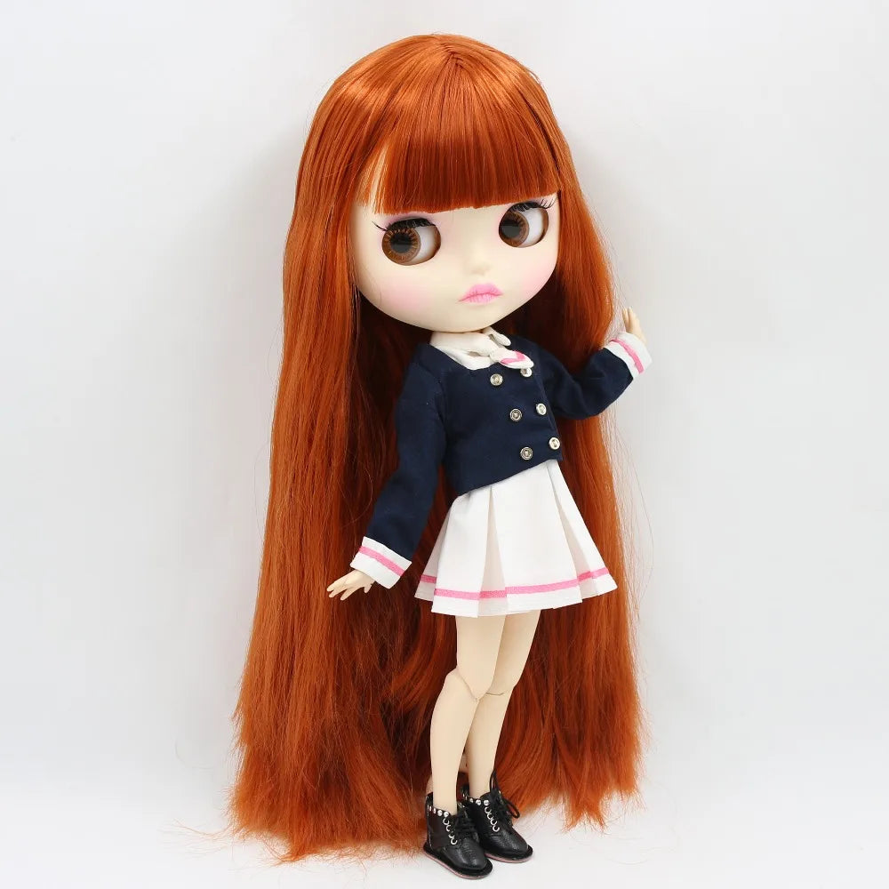 1/6 BJD Doll 30cm Red Brown Hair Jointed Body – Collectible Fashion Doll