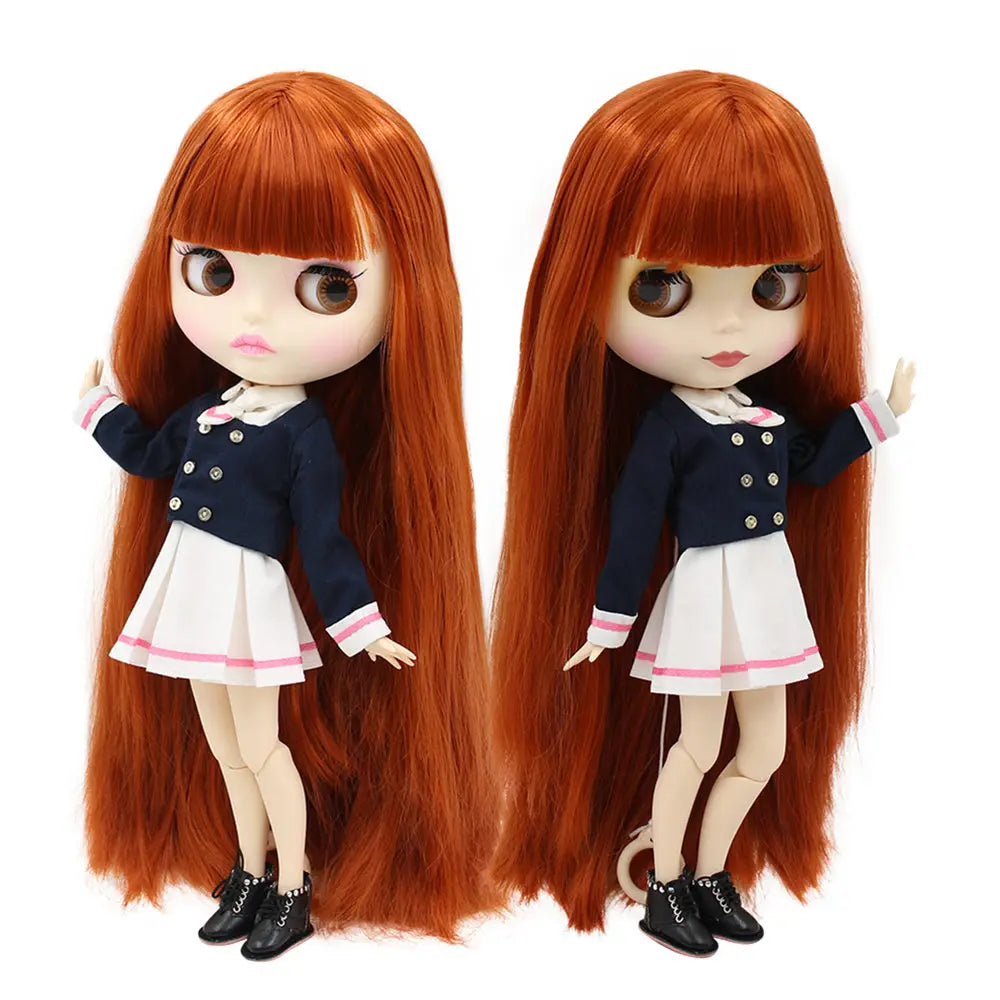1/6 BJD Doll 30cm Red Brown Hair Jointed Body – Collectible Fashion Doll