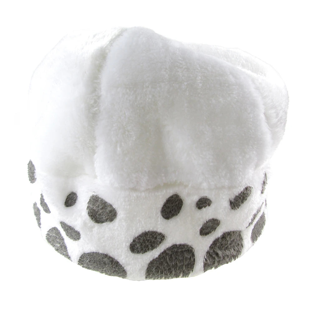 Cosplay Plush Hat – Soft Dot Pattern Costume Beanie