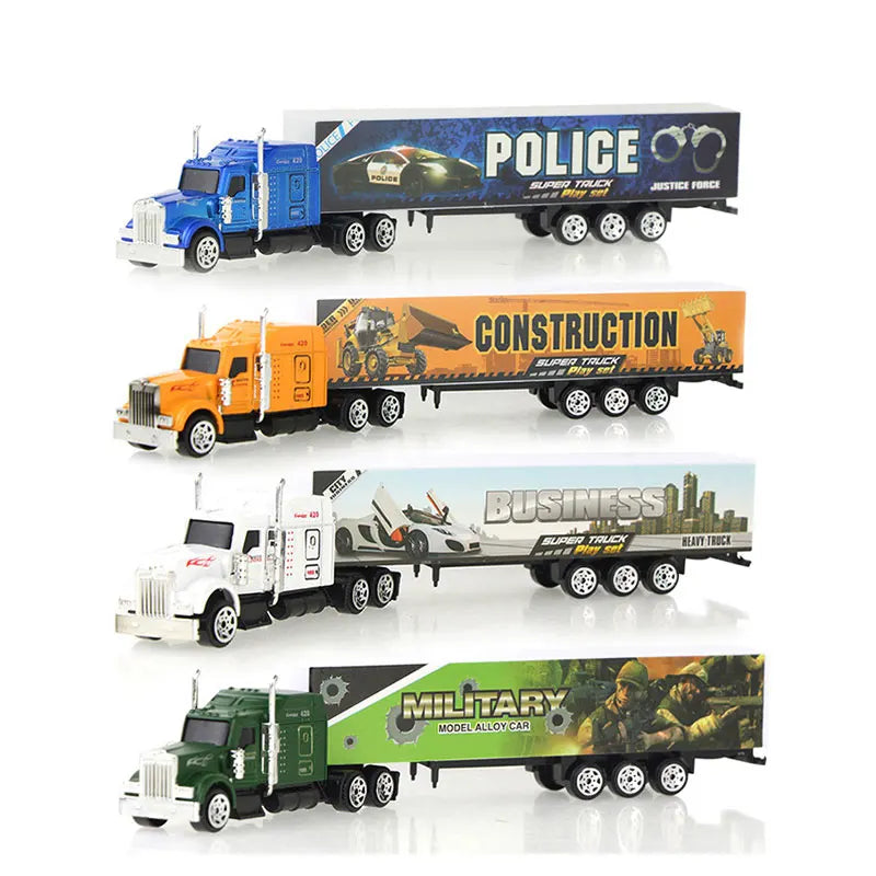 Diecast Container Truck 1:87 Alloy Vehicle Model Toy