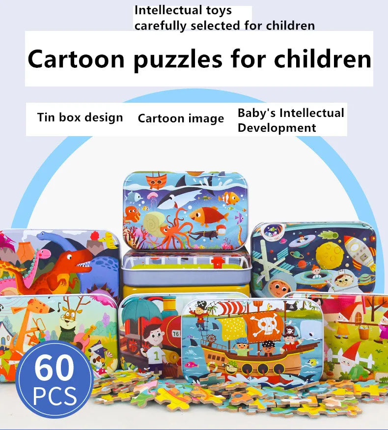 Wooden Jigsaw Puzzle – 60-Piece Animal Toy