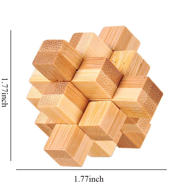 Wooden Brain Teaser Puzzle – 3D IQ Lock Montessori Game