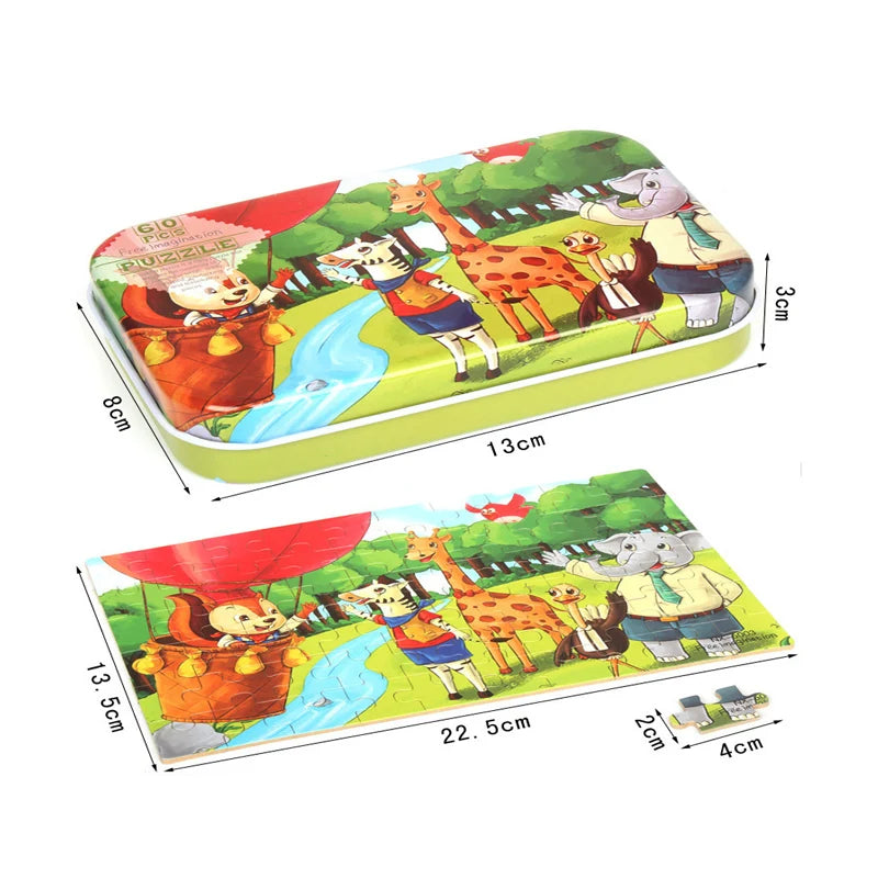 Wooden Jigsaw Puzzle – 60-Piece Animal Toy