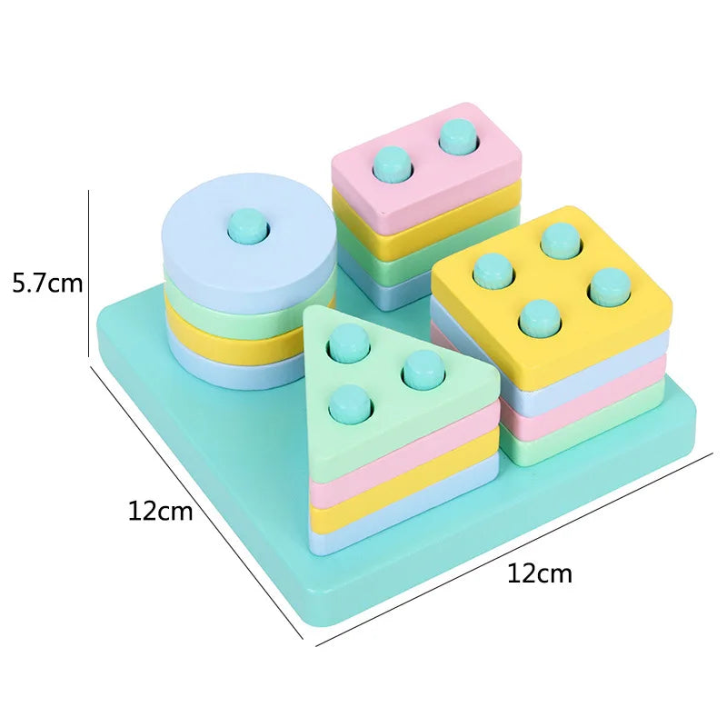 Wooden Montessori Puzzle – 3D Early Learning Toy for Kids