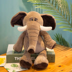 25cm Stuffed Lifelike Lion Tiger Elephant Monkey Leopard Giraffe Raccoon Doll Simulation Forest Animals Plush Toys for Kids Gift