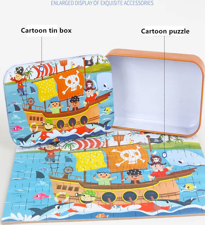 Wooden Jigsaw Puzzle – 60-Piece Animal Toy