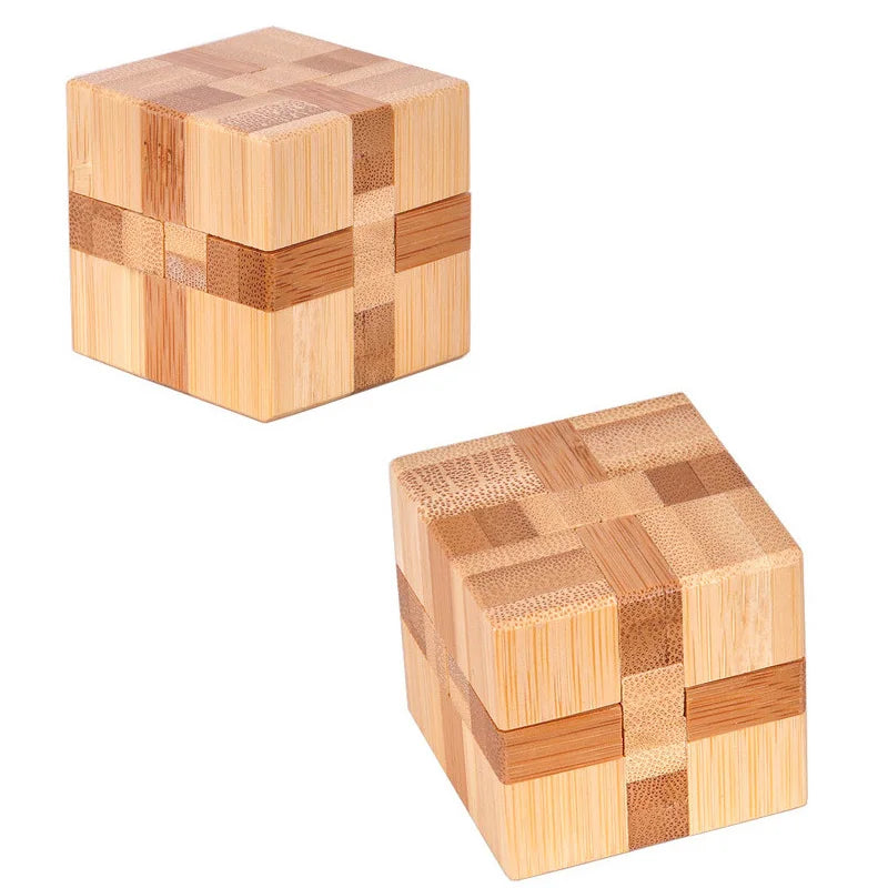 Wooden Brain Teaser Puzzle – 3D IQ Lock Montessori Game