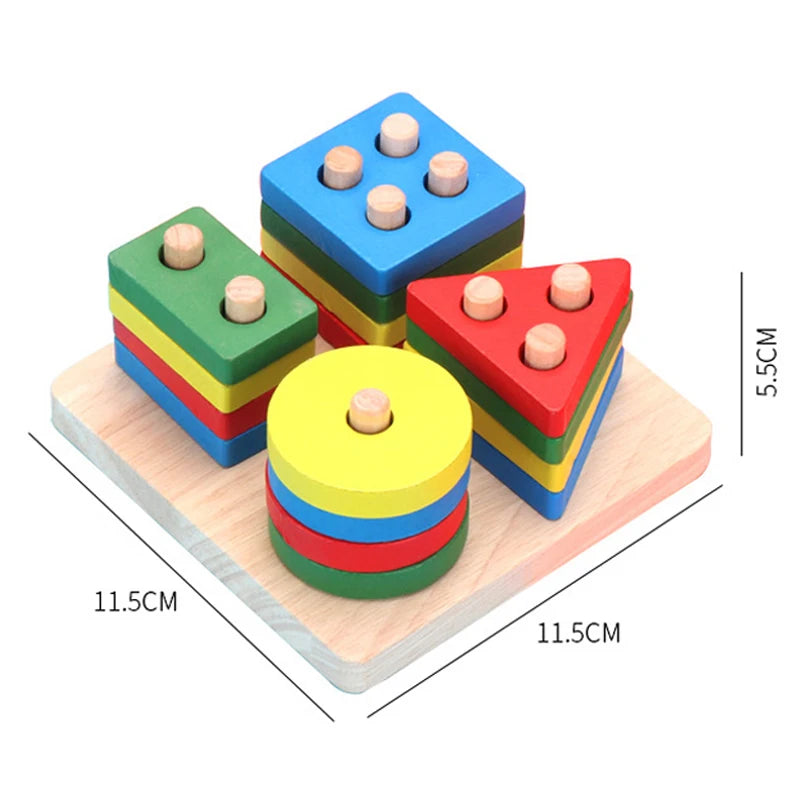 Wooden Montessori Puzzle – 3D Early Learning Toy for Kids