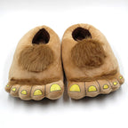 Newly Furry Warm Slippers Big Hairy Unisex Savage Hobbit Feet Plush Home Slippers Halloween Shoes