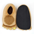 Newly Furry Warm Slippers Big Hairy Unisex Savage Hobbit Feet Plush Home Slippers Halloween Shoes