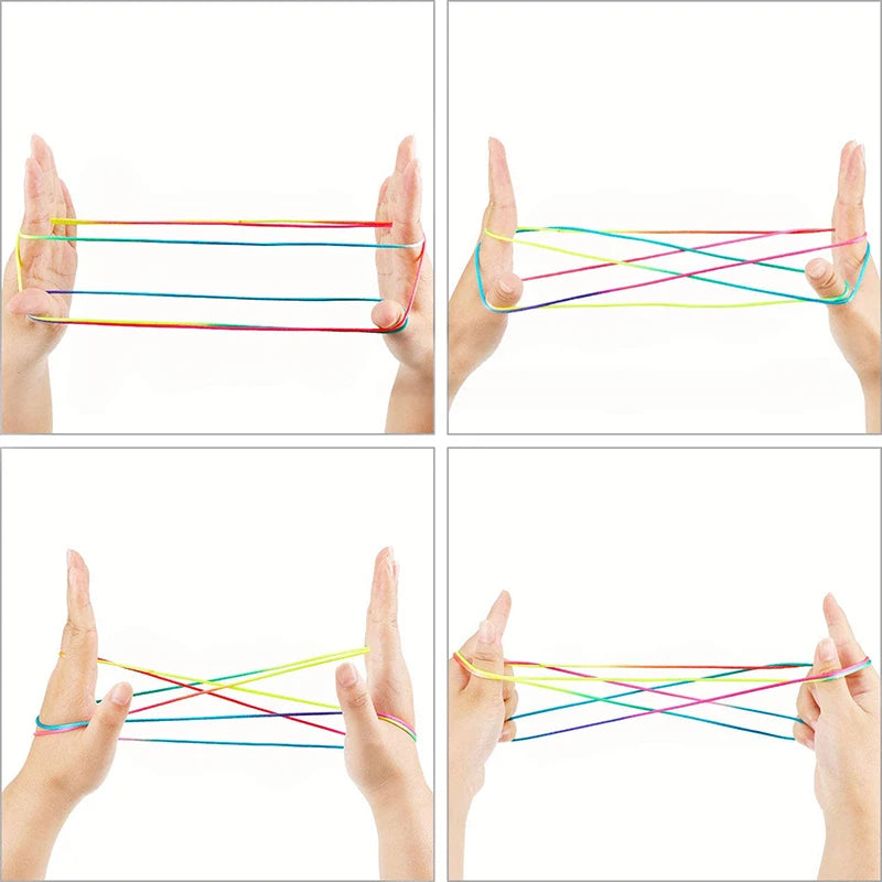 Rainbow String Finger Game – Rope Puzzle Toy for Creative Play