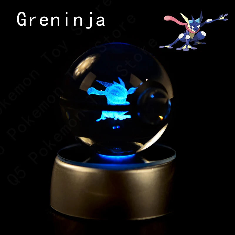 3D Crystal Ball Night Light – Glass LED Display Lamp