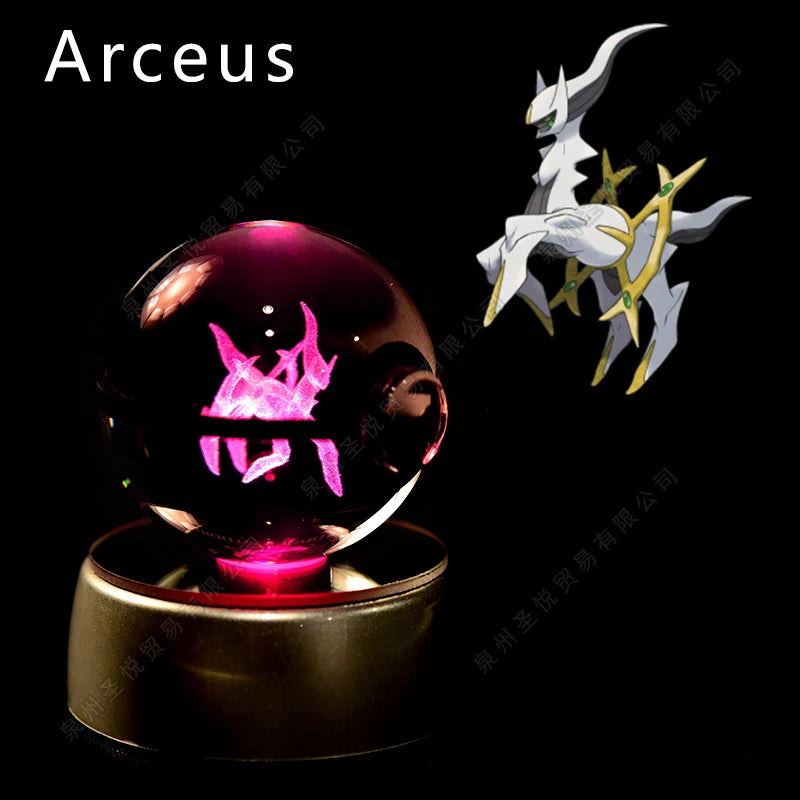 3D Crystal Ball Night Light – LED Glass Decorative Lamp