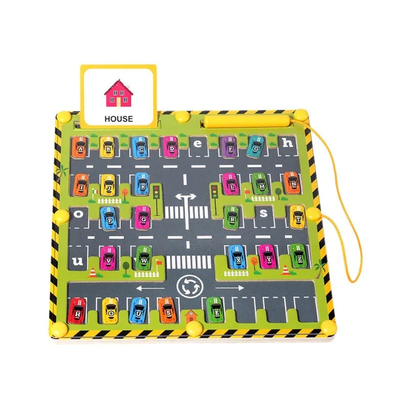Magnetic Alphabet Maze – Wooden Letter Learning Puzzle Toy