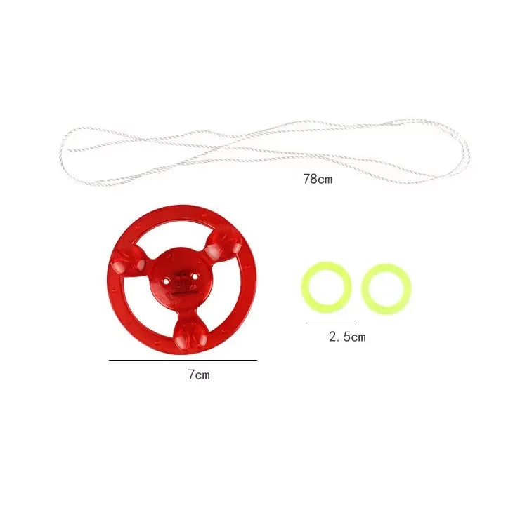 3/6/9pcs New Luminous Hand Pull Luminous Flashing Rope Flywheel Toy Led Light Toy Novelty Children Flywheel Flash Gyro Gift Toys