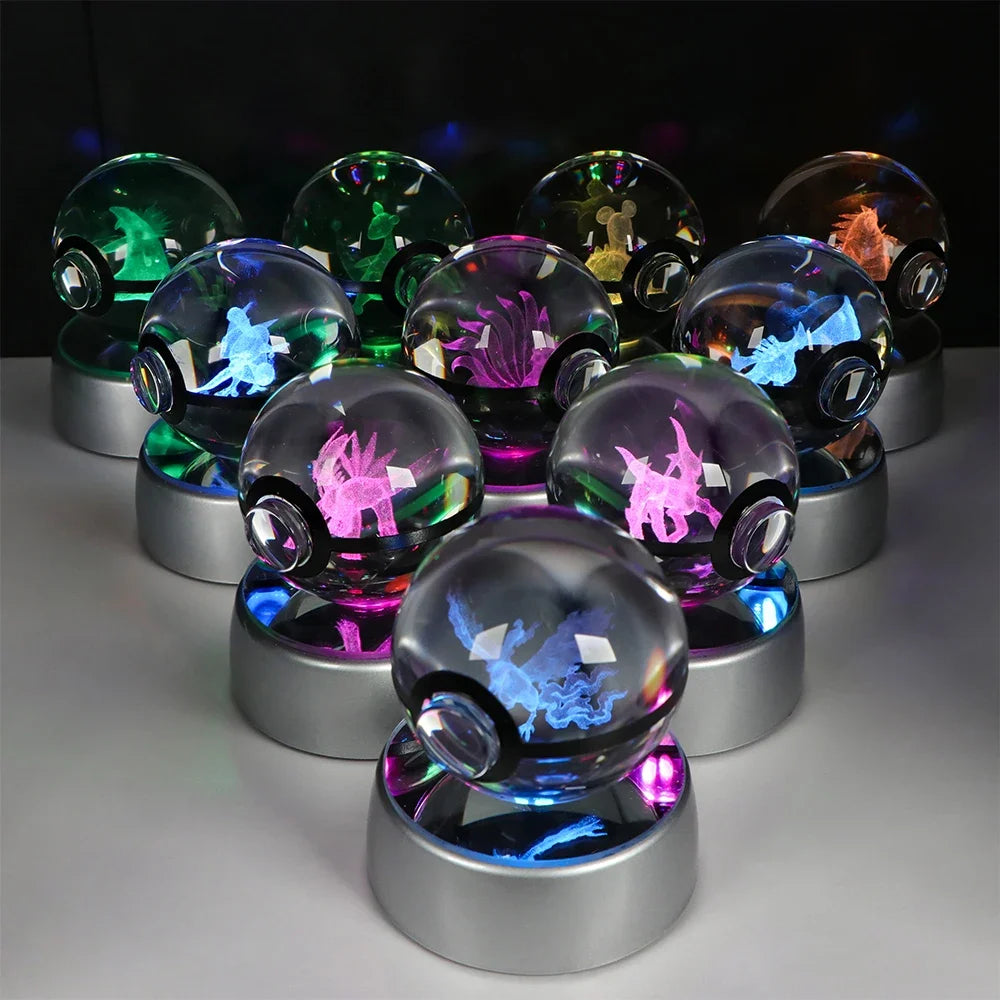 3D Crystal Ball Night Light – LED Decorative Display Lamp