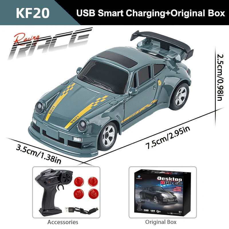 Mini RC Car 1:64 4WD Drift Racing Remote Control Car