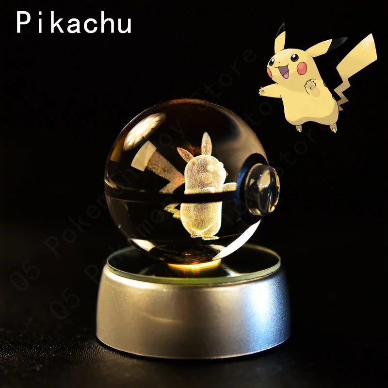 3D Crystal Ball Lamp – Glass LED Night Light Collectible