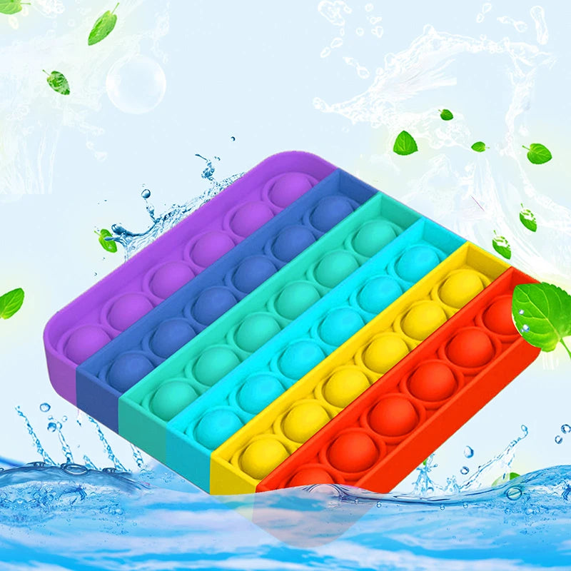 Push Pop Fidget Toy – Rainbow Bubble Sensory Stress Relief Game