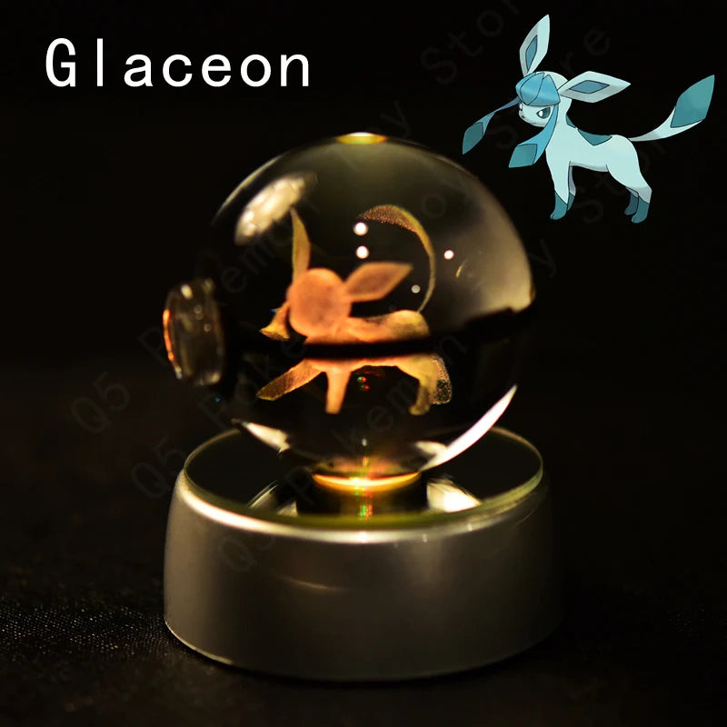 3D Crystal Ball Night Light Glass LED Collectible Lamp