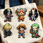 6pcs ONE PIECE Cartoon Character Brooches Set Q Version including Monkey D. Luffy Roronoa Zoro Sanji Brook Gift for Friends