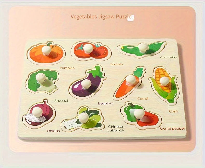 Montessori Shape Puzzle – Wooden Geometry Matching Board