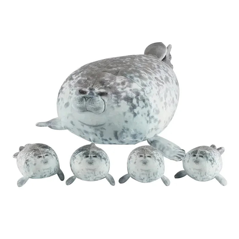 40cm Mother and Son Seal Five-Piece Plush Toy Seal Zipper Toy for Boys and Girls Christmas Halloween Gifts