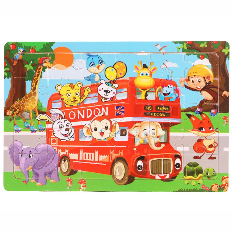 Wooden Jigsaw Puzzle – 30-Piece Animal Toy