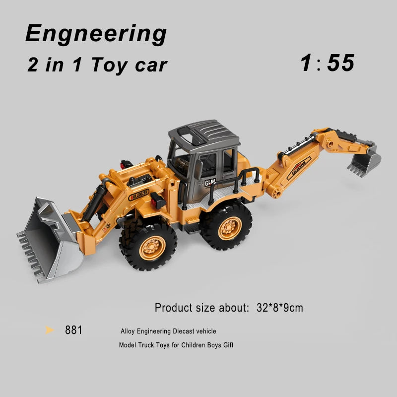 Diecast Construction Vehicle – Crane, Excavator & Bulldozer