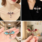 10Pcs Fashion Alloy Enamel Flying Dragon Shaped Brooch Pin Vintage Spread Wing Dragon Style Pendant Set for Necklace and Jewelry