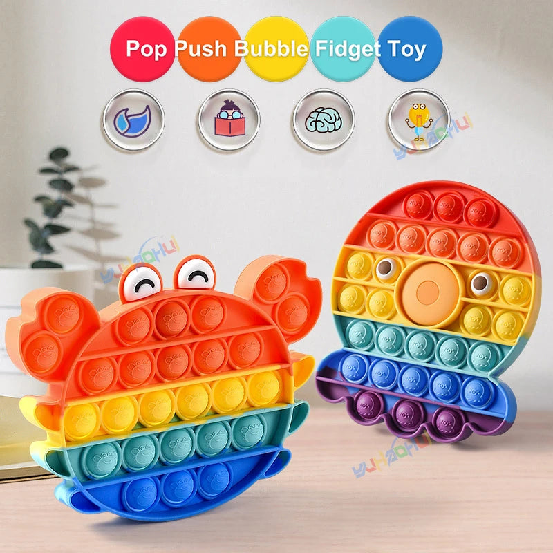 Pop It Fidget Toy – Rainbow Bubble Push Pop Sensory Toy