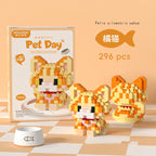 Mini Pet Building Blocks Dog & Cat Model Set