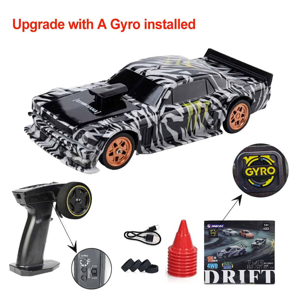 1:43 RC Drift Car 4WD with Gyro & 2.4GHz Control