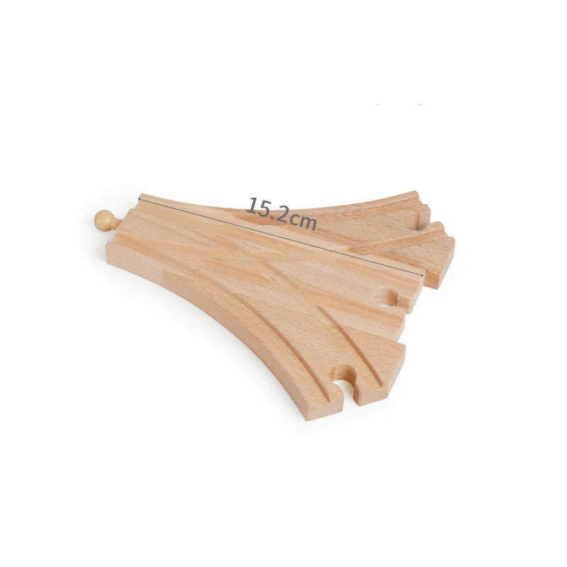Wooden Train Track Toys Railway Rails Accessories Fit Thomas Train Road Connector Wood Railway Bridge Children Birthday Gifts